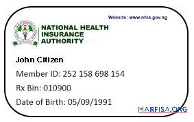 Blank Nigeria health insurance card real example